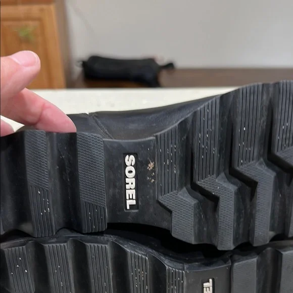 Sorel Black Ankle Booties with Modern Wedge - Picture 8 of 11